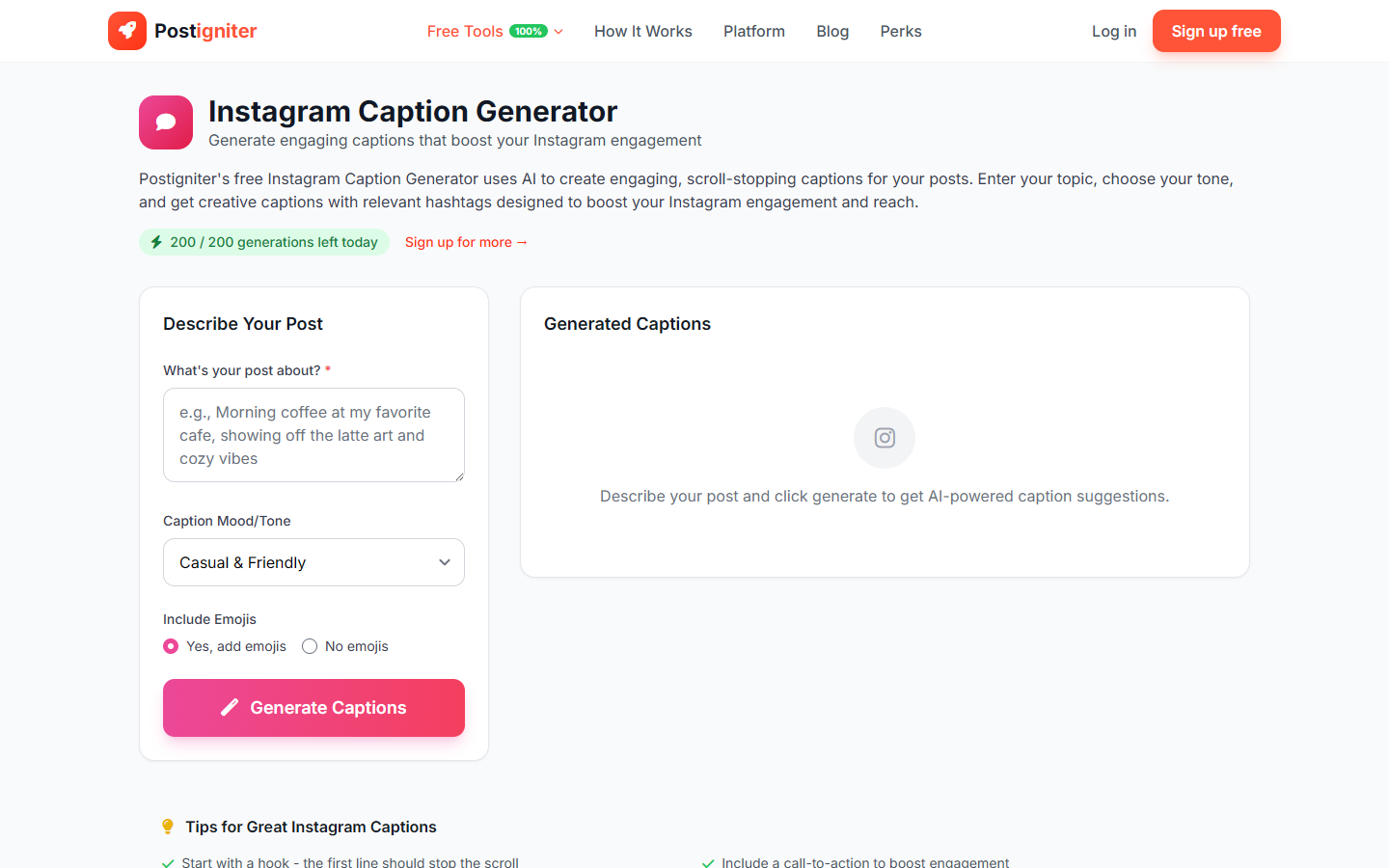 Instagram Caption Generator