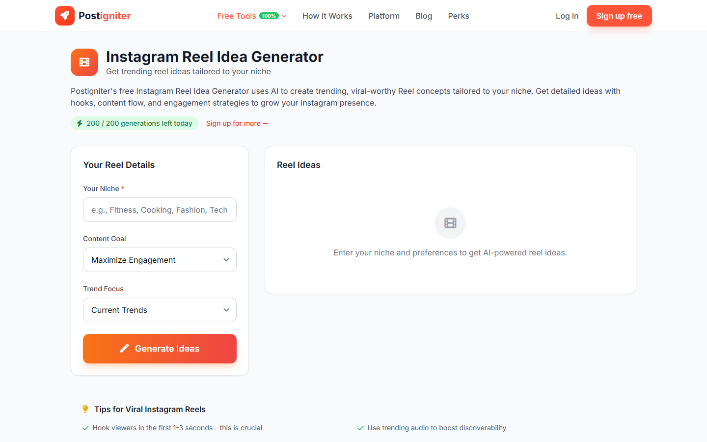 Instagram Reel Idea Generator