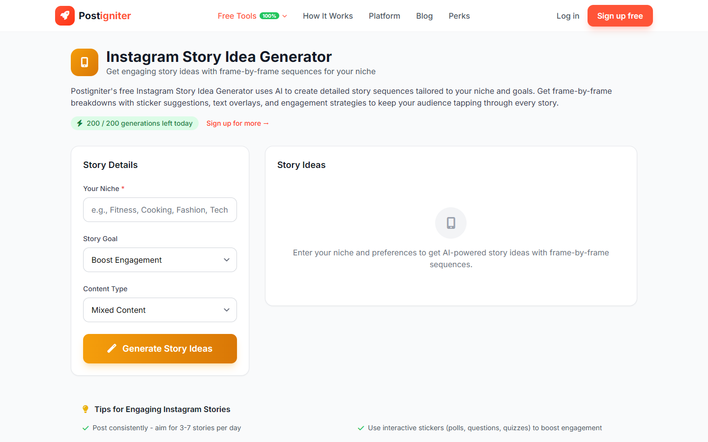 Instagram Story Idea Generator