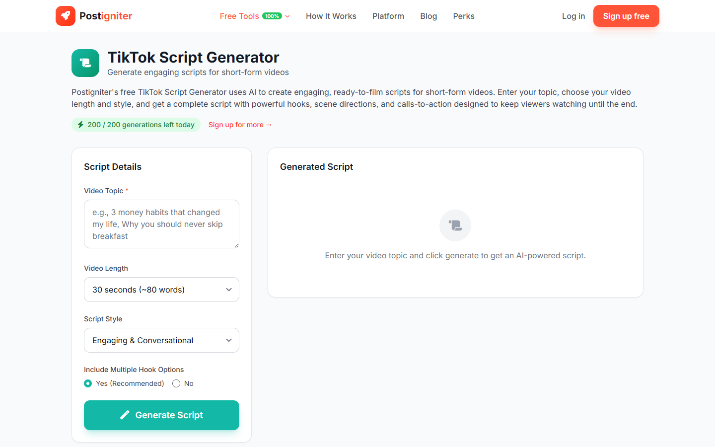 TikTok Script Generator
