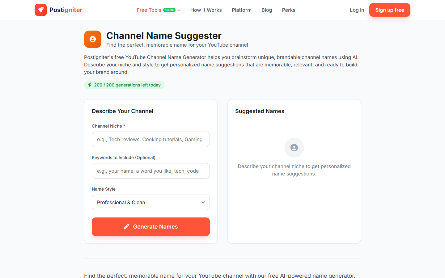 YouTube Channel Name Generator