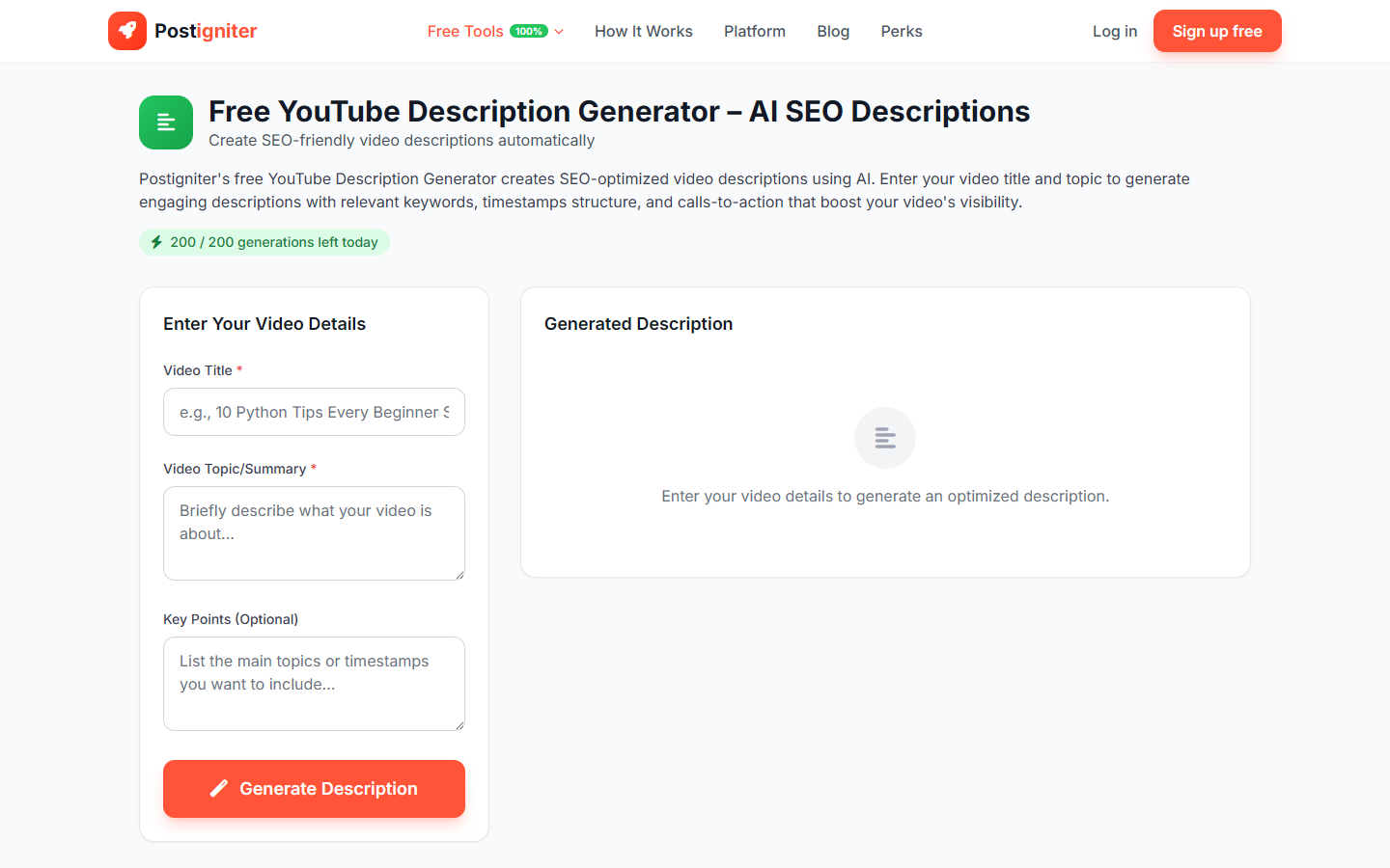 YouTube Description Generator