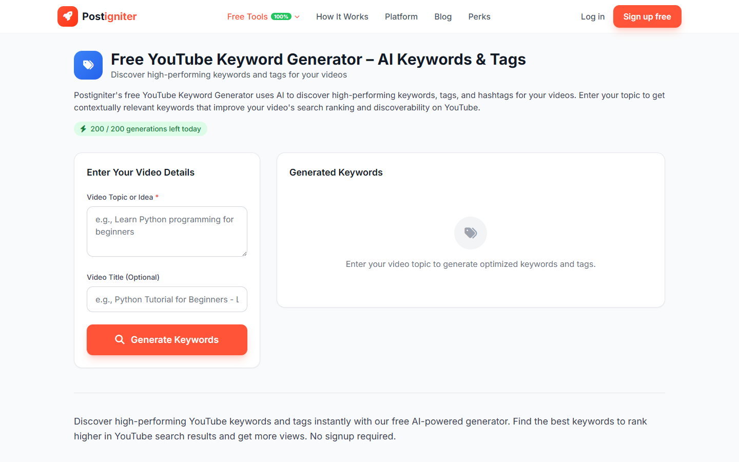 YouTube Keyword Generator